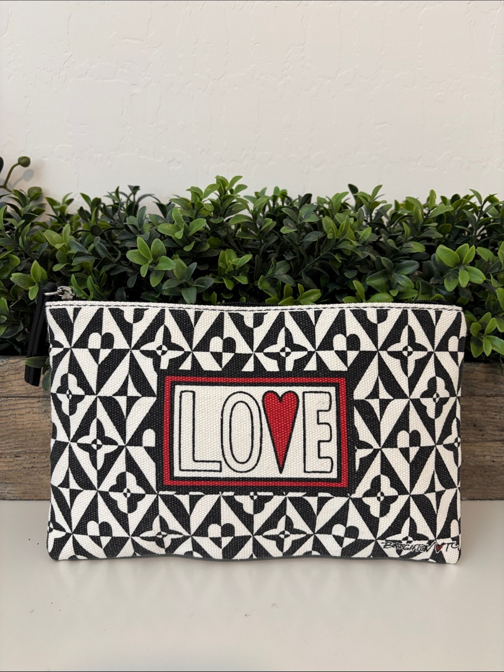 Brighton LOVE Black & White Patterned Makeup Bag.